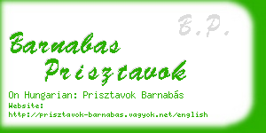 barnabas prisztavok business card